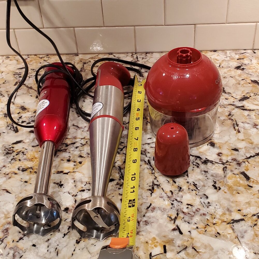 2 Cuisinart Immersion Blenders Parts And Chopper - Red